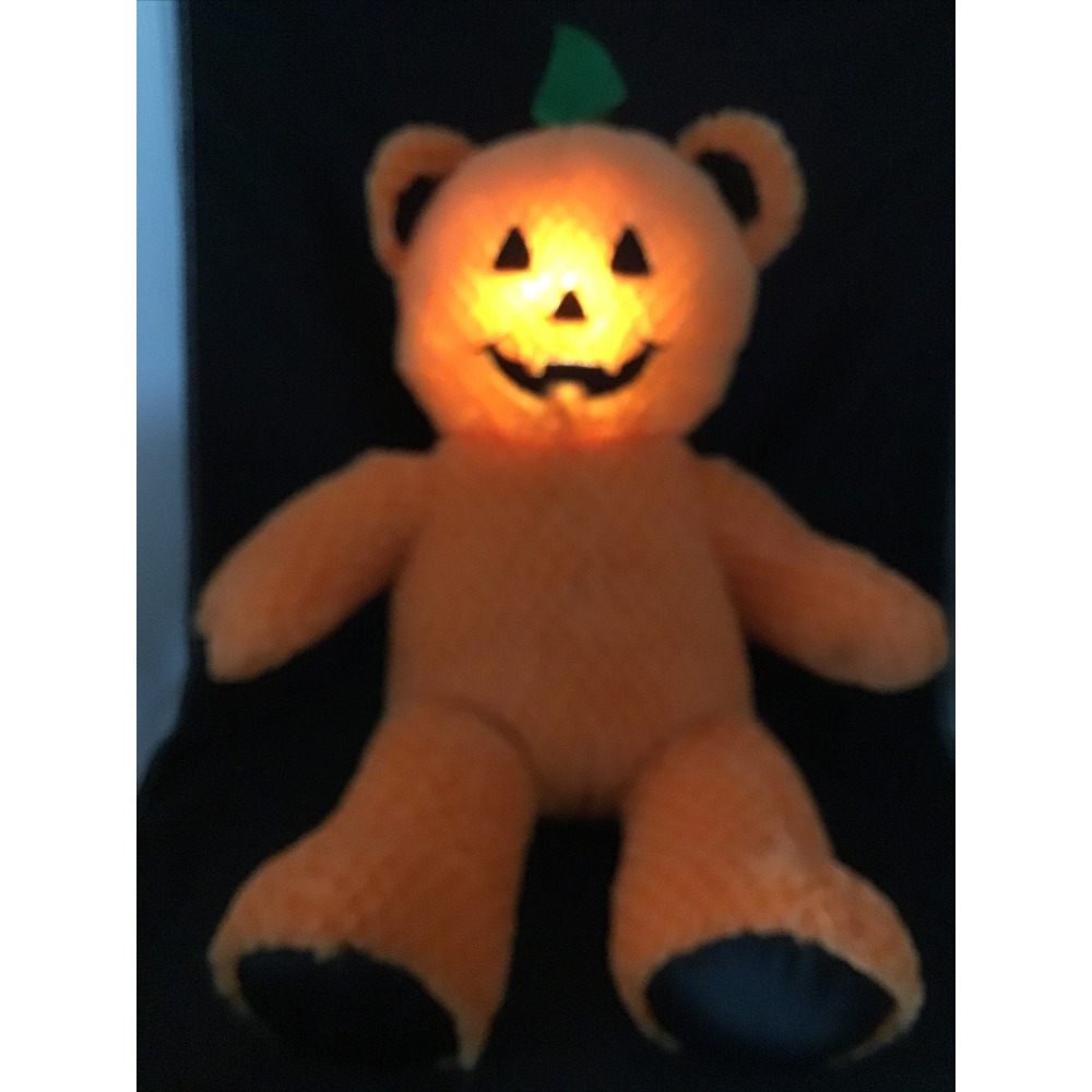 Build A Bear Orange Pumpkin Jack O Lantern 16" Light Up Halloween 2018